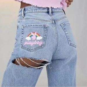 Pacsun Playboy distressed jeans size 27
